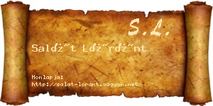 Salát Lóránt névjegykártya